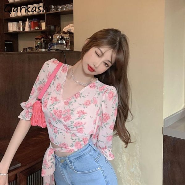 women's blouses & shirts bandage women summer floral retro design crop chiffon comfortable elegant skinny female streetwear holiday, White
women's blouses & shirts bandage women summer floral retro design crop chiffon comfortable elegant skinny female streetwear holiday, White