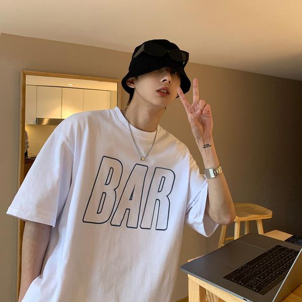 men's t-shirts short-sleeved t-shirt ins chao brand round-neck hong kong style fashion, White;black
men's t-shirts short-sleeved t-shirt ins chao brand round-neck hong kong style fashion, White;black