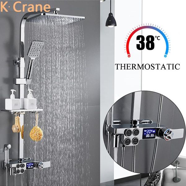 smart thermostatic shower system and cold mixer bath faucet bathroom wall mount bronze set constant temperature taps sets
smart thermostatic shower system and cold mixer bath faucet bathroom wall mount bronze set constant temperature taps sets