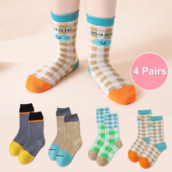socks 4 pairs/lot children's fashion soft cotton boy girl baby cute stripe plaid warm set for autumn spring 1-10y kids, Pink;yellow
socks 4 pairs/lot children's fashion soft cotton boy girl baby cute stripe plaid warm set for autumn spring 1-10y kids, Pink;yellow