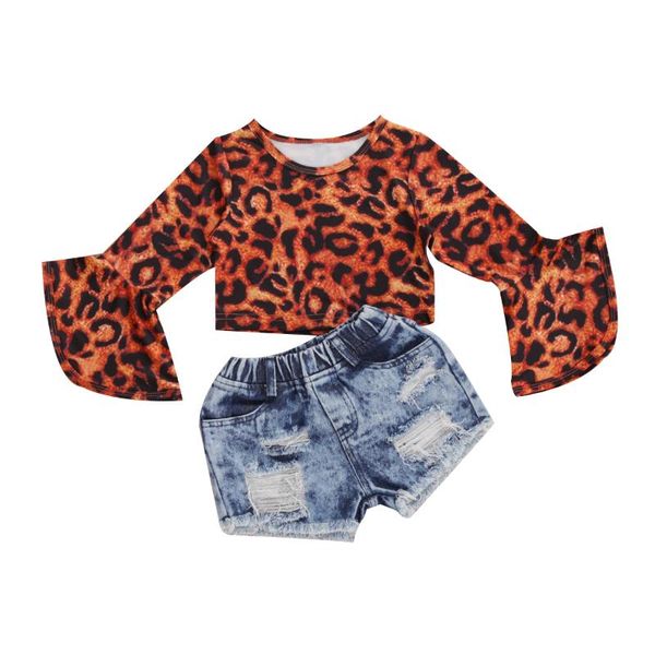 summer kids baby girls fashion outfit set trumpet sleeve leopard crop + ripped denim shorts clothing sets, White
summer kids baby girls fashion outfit set trumpet sleeve leopard crop + ripped denim shorts clothing sets, White