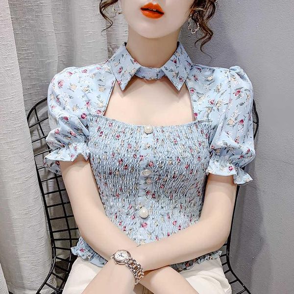 women's blouses & shirts short sleeve chiffon shirt 2021 summer sweet foreign style age reducing waist chic top, White
women's blouses & shirts short sleeve chiffon shirt 2021 summer sweet foreign style age reducing waist chic top, White
