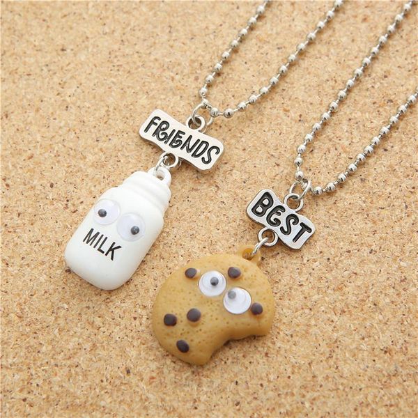 chains men and girls couple necklaces birthday gift 2 pieces / set cute cookies milk pendant necklace friends, Silver
chains men and girls couple necklaces birthday gift 2 pieces / set cute cookies milk pendant necklace friends, Silver