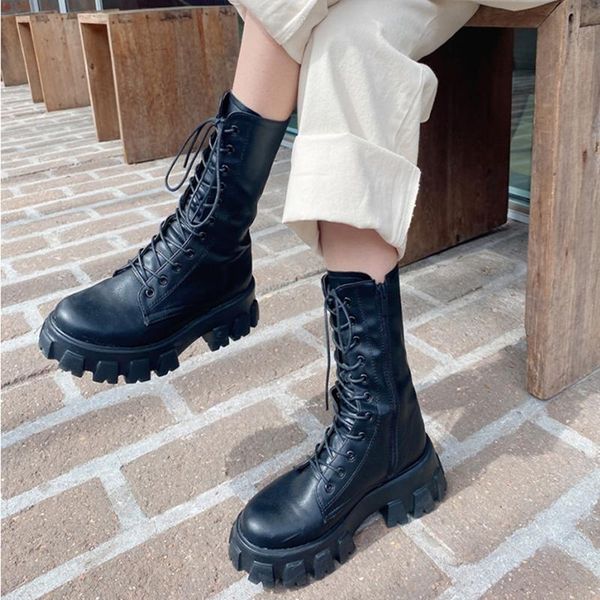 boots fashion mid-calf women lace up platform sport ladies botas de mujer retro round toe high heels motorcycle botines, Black
boots fashion mid-calf women lace up platform sport ladies botas de mujer retro round toe high heels motorcycle botines, Black