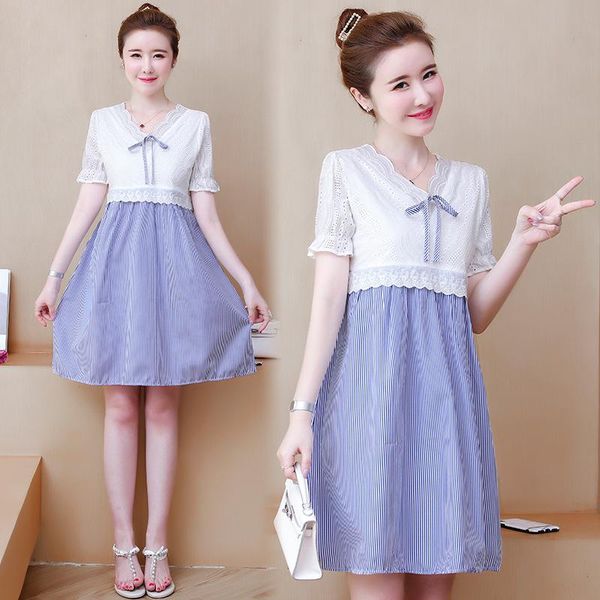 maternity dresses postpartum women summer lace patchwork cotton nursing dress short sleeve v-neck breastfeeding, White
maternity dresses postpartum women summer lace patchwork cotton nursing dress short sleeve v-neck breastfeeding, White