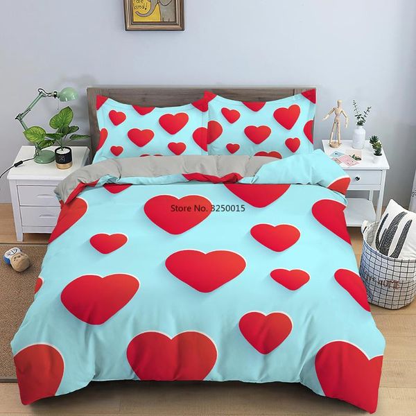bedding sets 3d-priting set luxury duvet cover pillowcase love pattern twin//king size bed room for kids