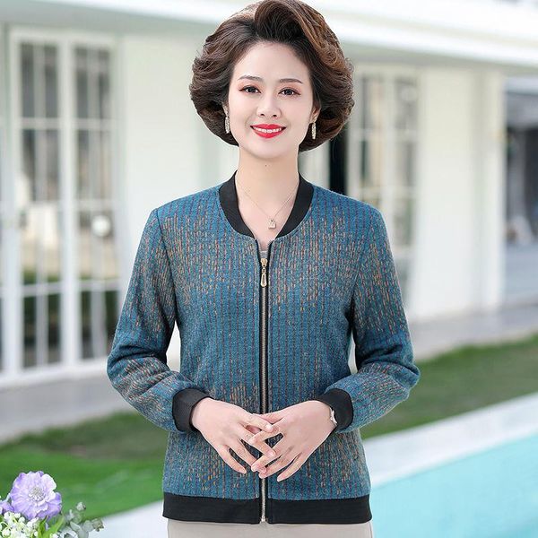women's jackets 2021 fashion print jacket middle-aged women autumn coats long sleeve bomber loose office female outwear w541, Black;brown
women's jackets 2021 fashion print jacket middle-aged women autumn coats long sleeve bomber loose office female outwear w541, Black;brown