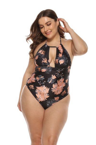 s-3xl womens plus size floral print swimwear two piece tummy control bikini halter neck beachwear hollow out swimsuits, White;black
s-3xl womens plus size floral print swimwear two piece tummy control bikini halter neck beachwear hollow out swimsuits, White;black