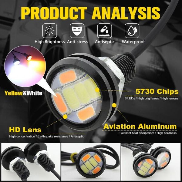 emergency lights 4pcs daytime running light 6 smd amber/white backup car dc12v drl eagle eye
emergency lights 4pcs daytime running light 6 smd amber/white backup car dc12v drl eagle eye
