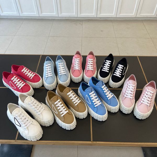 2021 women wheel cassetta platform flat sneakers thick rubber bottom trainer canvas lace-up shoes luxury casual shoes with box, Black
2021 women wheel cassetta platform flat sneakers thick rubber bottom trainer canvas lace-up shoes luxury casual shoes with box, Black