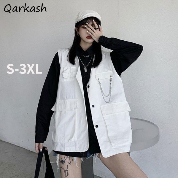 women's vests women solid cargo pockets large size s-3xl design classic couple all-match spring cool streetwear college stylish, Black;white
women's vests women solid cargo pockets large size s-3xl design classic couple all-match spring cool streetwear college stylish, Black;white