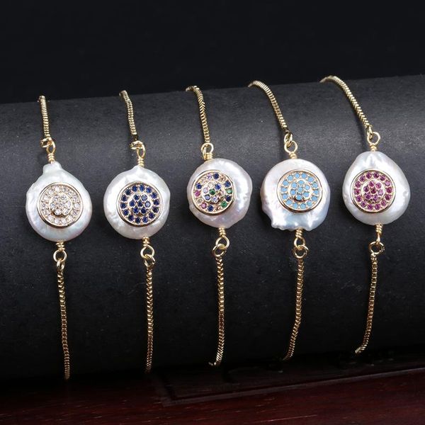 link, chain 5pcs/lot multi-color cz paved double disc evil eye protection charm freshwater pearl bead link bracelet for women jewelry gift, Black
link, chain 5pcs/lot multi-color cz paved double disc evil eye protection charm freshwater pearl bead link bracelet for women jewelry gift, Black