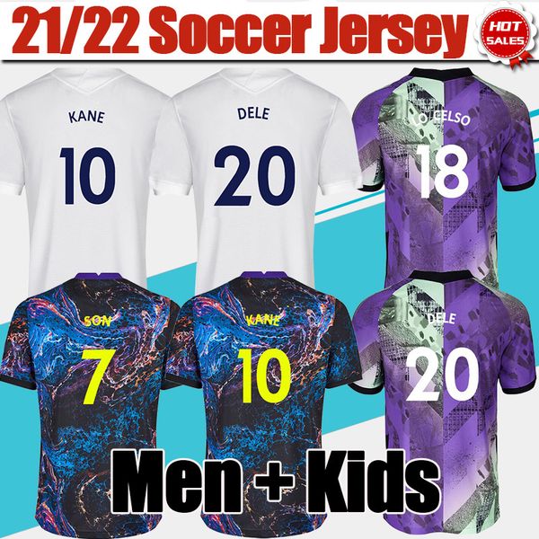 #10 kane home white soccer jerseys 21/22 #7 son men away soccer shirt 2021/2022 3rd purple #20 dele #27 lucas #23 bergwijn kids kit football, Black;yellow
#10 kane home white soccer jerseys 21/22 #7 son men away soccer shirt 2021/2022 3rd purple #20 dele #27 lucas #23 bergwijn kids kit football, Black;yellow