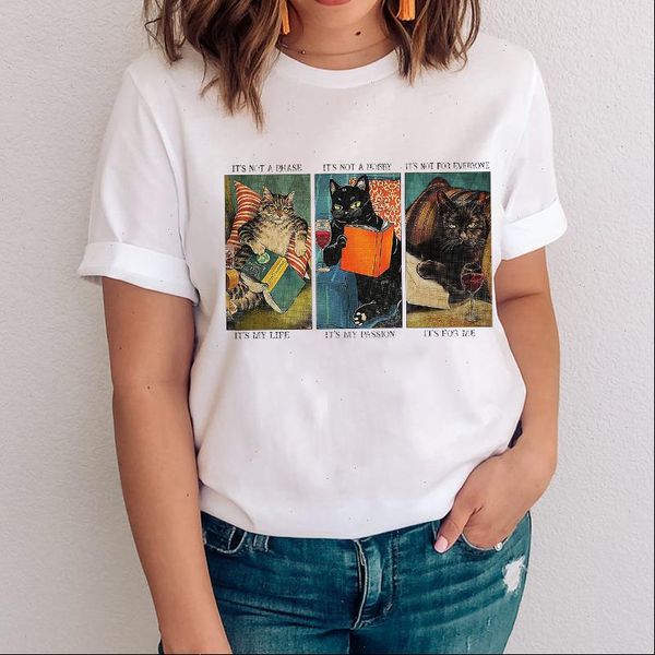 women t shirts graphic cute 90s printing cartoon lady casual funny cat life clothes clothing tees print female tshirt, White
women t shirts graphic cute 90s printing cartoon lady casual funny cat life clothes clothing tees print female tshirt, White
