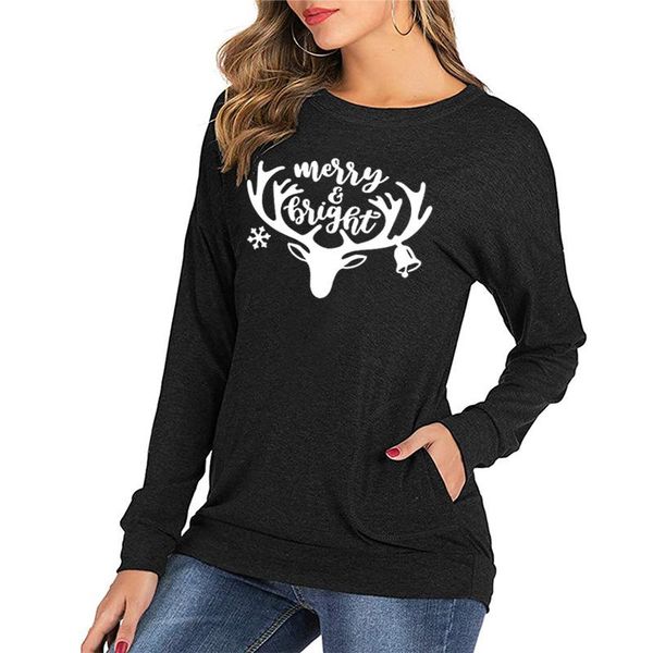women's fashion bat shirt christmas elk print pocket pullover tshirts round neck long sleeve t-shirt female cotton tee, White
women's fashion bat shirt christmas elk print pocket pullover tshirts round neck long sleeve t-shirt female cotton tee, White