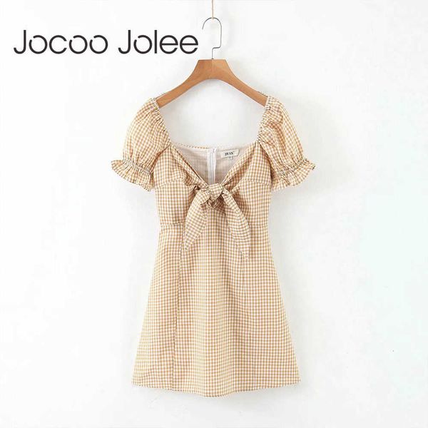 jocoo jolee elegant short sleeve tie up bow v neck mini dress vintage plaid mini dress casual beach party sundress summer 210619, Black;gray
jocoo jolee elegant short sleeve tie up bow v neck mini dress vintage plaid mini dress casual beach party sundress summer 210619, Black;gray