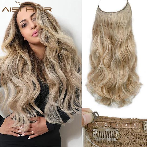 synthetic wigs aisi hair blonde blends bleached wavy halo design wig piece with invisible clear wire adjustable size, Black
synthetic wigs aisi hair blonde blends bleached wavy halo design wig piece with invisible clear wire adjustable size, Black