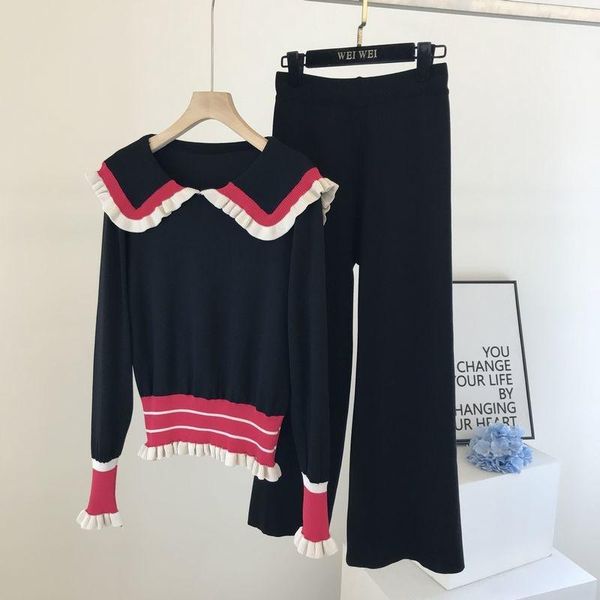 women's two piece pants autumn winter knitted set women pullover sweater + elastic waist wide leg suits ins sweetwear 2, White
women's two piece pants autumn winter knitted set women pullover sweater + elastic waist wide leg suits ins sweetwear 2, White