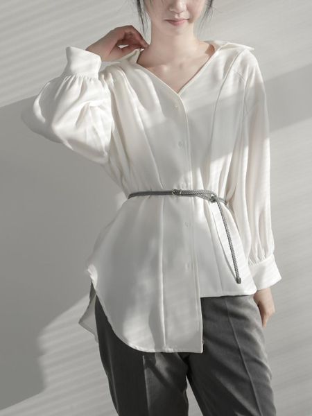 women's blouses & shirts women 2021 spring autumn korean long sleeve deep v neck asymmetrical white blouse chic irregular elegant offic
women's blouses & shirts women 2021 spring autumn korean long sleeve deep v neck asymmetrical white blouse chic irregular elegant offic