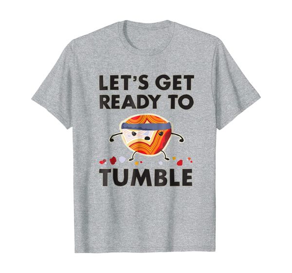 let's get ready to tumble agate rock polishing t-shirt, White;black 
let's get ready to tumble agate rock polishing t-shirt, White;black