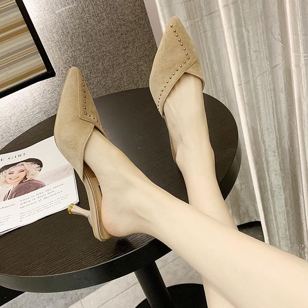 slippers summer women outside fashion solid pointed toes with thin and mature elegant office dating women's shoes u24-57, Black
slippers summer women outside fashion solid pointed toes with thin and mature elegant office dating women's shoes u24-57, Black