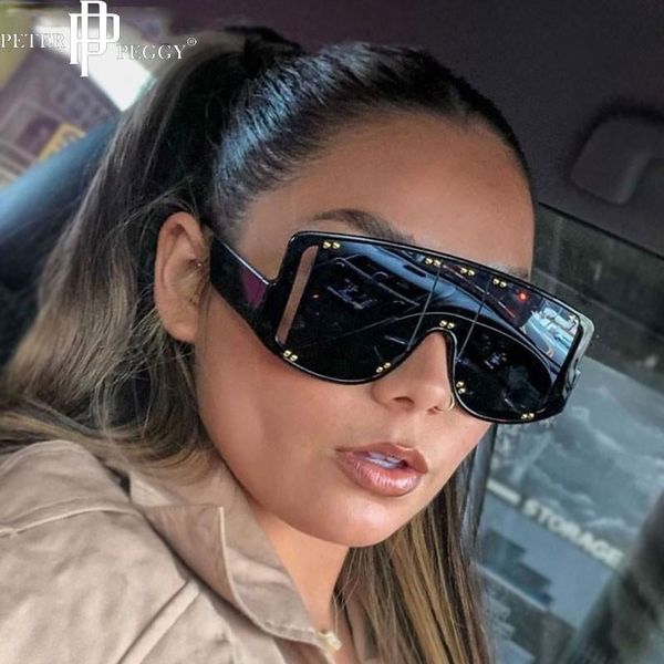 sunglasses oversized one piece rivet punk women/men gradient fashion designer shades uv400 glasses unisex, White;black
sunglasses oversized one piece rivet punk women/men gradient fashion designer shades uv400 glasses unisex, White;black