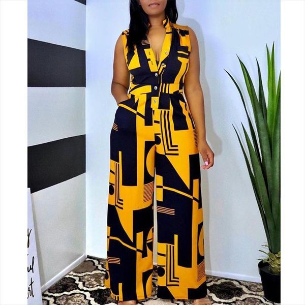 button design casual sleeveless women jumpsuit geometric printed colorblock wide leg, Black;white
button design casual sleeveless women jumpsuit geometric printed colorblock wide leg, Black;white