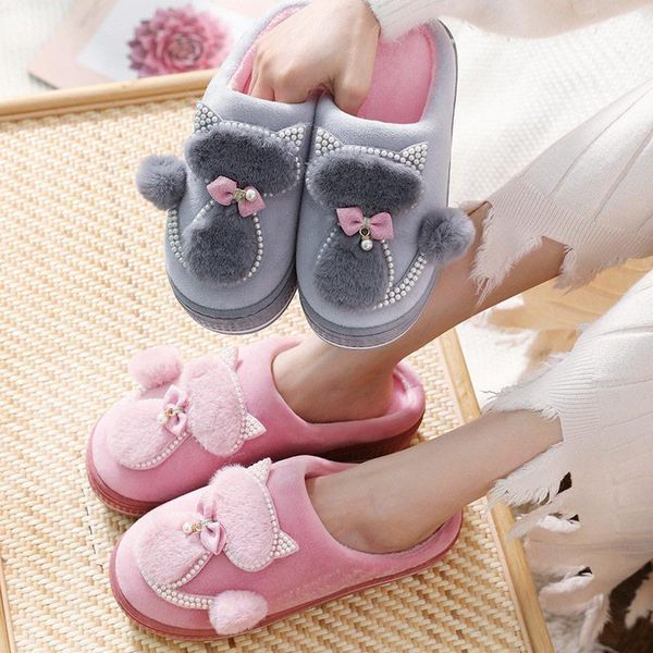 slippers women winter warm plush ladies indoor home cotton cute cat female flat shoes shollow thick heels pointed toe, Black
slippers women winter warm plush ladies indoor home cotton cute cat female flat shoes shollow thick heels pointed toe, Black