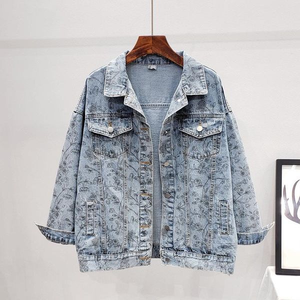 women's jackets autumn vintage oversized flower print graffiti denim jacket washed blue casual jeans jaqueta feminina streetwear, Black;brown
women's jackets autumn vintage oversized flower print graffiti denim jacket washed blue casual jeans jaqueta feminina streetwear, Black;brown