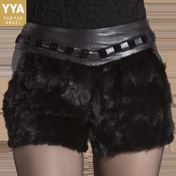 women's shorts mink hair down leather for women designer sheepskin wrap slim short mujer office ladies pants, White;black
women's shorts mink hair down leather for women designer sheepskin wrap slim short mujer office ladies pants, White;black