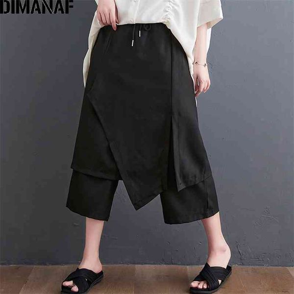 summer plus size long pants women wide leg elastic waist lady trousers calf-length female clothing black 210531, Black;white
summer plus size long pants women wide leg elastic waist lady trousers calf-length female clothing black 210531, Black;white