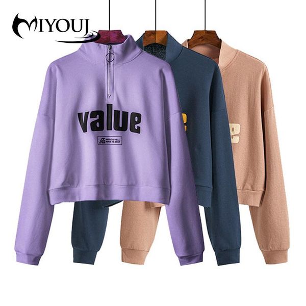 women's hoodies & sweatshirts miyouj zipper short stand collar sweater female spring and autumn loose 2021 long sleeve pullover women, Black
women's hoodies & sweatshirts miyouj zipper short stand collar sweater female spring and autumn loose 2021 long sleeve pullover women, Black