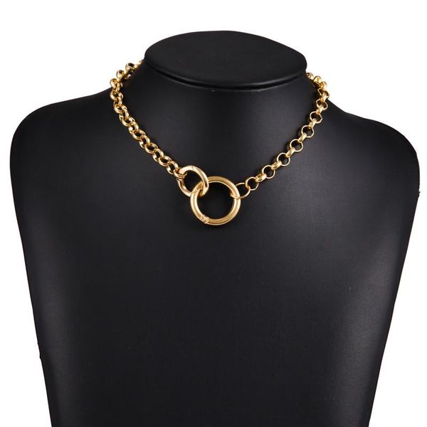 simple punk choker necklace jewelry trendy iron thick chain dounle circle round pendant women neck accessories chokers, Golden;silver
simple punk choker necklace jewelry trendy iron thick chain dounle circle round pendant women neck accessories chokers, Golden;silver
