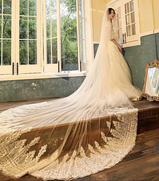 bridal veils dreamlike 3m two layers veil with comb lace appliques edge aquarius round wedding accessories, Black
bridal veils dreamlike 3m two layers veil with comb lace appliques edge aquarius round wedding accessories, Black