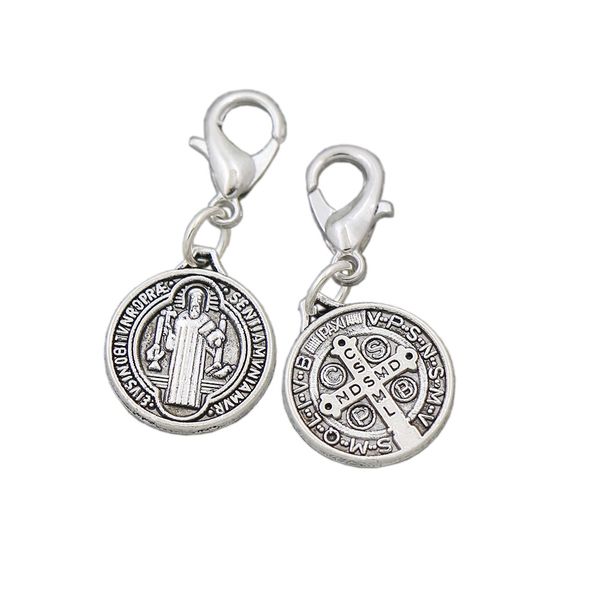 alloy catholicism benedict medal cross clasp european lobster trigger clip on charm beads tibetan silver c504 13.2x29.8mm 150pcs/lot, Black
alloy catholicism benedict medal cross clasp european lobster trigger clip on charm beads tibetan silver c504 13.2x29.8mm 150pcs/lot, Black