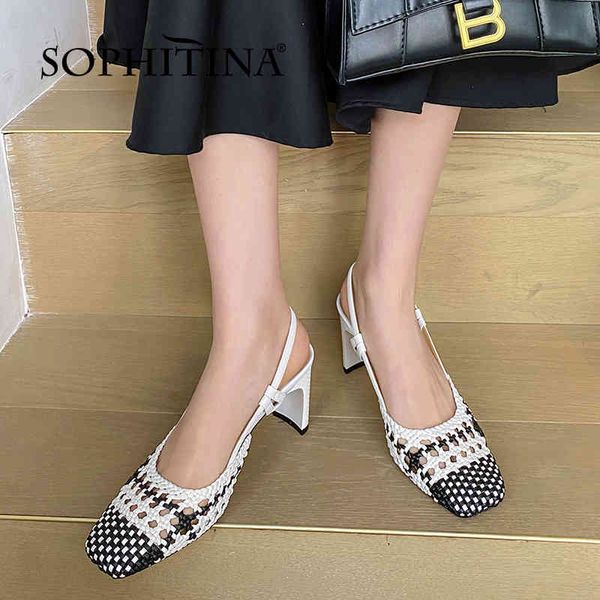 sophitina women shoes summer genuine leather strange heel square toe stylish elegant slingback braid daily sandals fo286 210513, Black
sophitina women shoes summer genuine leather strange heel square toe stylish elegant slingback braid daily sandals fo286 210513, Black