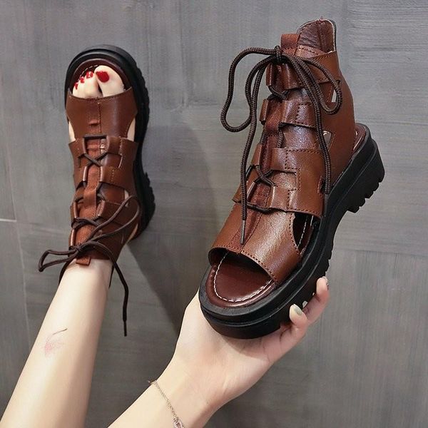 sandals women gladiator summer hollow out pu leather cross-tied platform wedge heel open toe 2021 casual shoes ladies, Black
sandals women gladiator summer hollow out pu leather cross-tied platform wedge heel open toe 2021 casual shoes ladies, Black