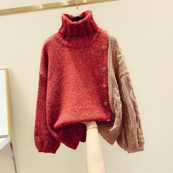 women's sweaters fashion turtleneck women autumn winte knitted pullovers shirts loose spliced knit female warm sweater coat feminino, White;black
women's sweaters fashion turtleneck women autumn winte knitted pullovers shirts loose spliced knit female warm sweater coat feminino, White;black