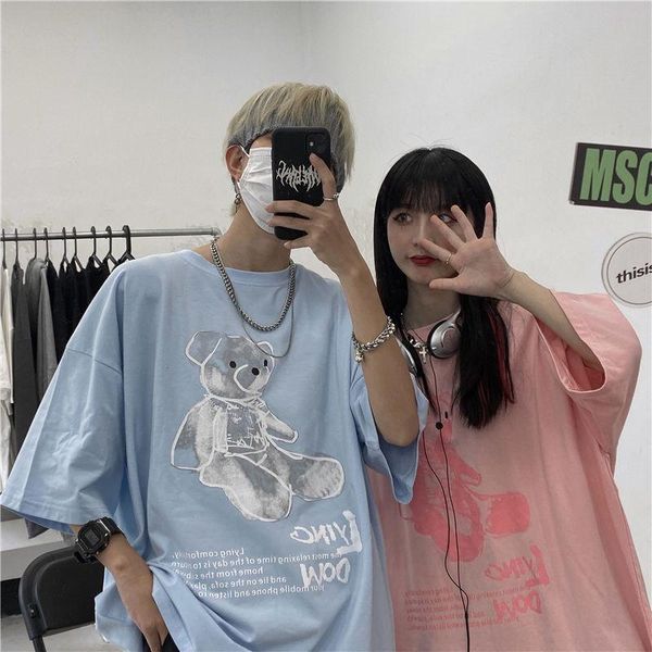 women's t-shirt cotton blue bear tshirt streetwear female summer harajuku amine girl casual women half sleeve tee oversize shirts, White
women's t-shirt cotton blue bear tshirt streetwear female summer harajuku amine girl casual women half sleeve tee oversize shirts, White