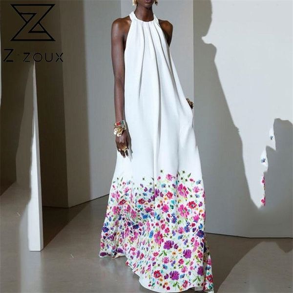 women dress sleeveless printed bohemia es long print floral maxi hanging neck backless plus size es 210513, Black;gray
women dress sleeveless printed bohemia es long print floral maxi hanging neck backless plus size es 210513, Black;gray