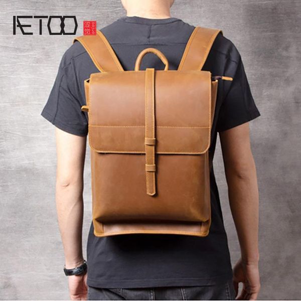 backpack aetoo first layer cowhide backpack, men's retro leather crazy horse leisure computer bag
backpack aetoo first layer cowhide backpack, men's retro leather crazy horse leisure computer bag
