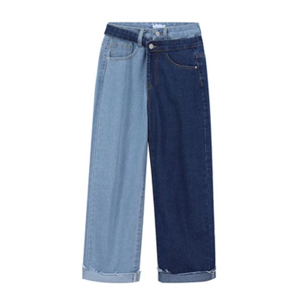 women's jeans superaen fake two piece color contrast patchwork for women 2021 loose wide leg capris harem pants, Blue
women's jeans superaen fake two piece color contrast patchwork for women 2021 loose wide leg capris harem pants, Blue