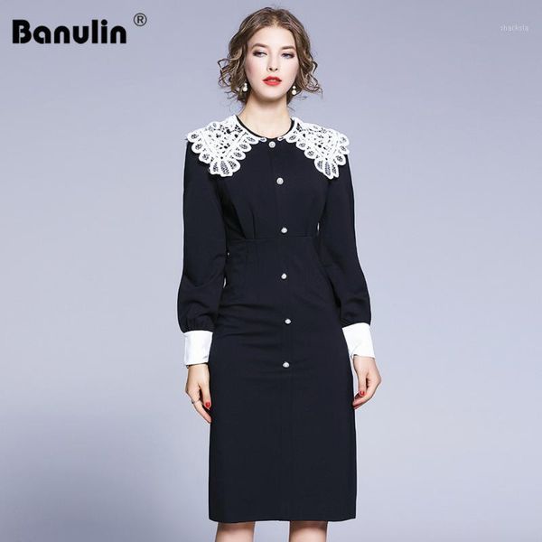 banulin runway designer pearl button black bodycon dress women vintage short sleeve lace lapel collar elegant midi party dresses casual, Black;gray
banulin runway designer pearl button black bodycon dress women vintage short sleeve lace lapel collar elegant midi party dresses casual, Black;gray