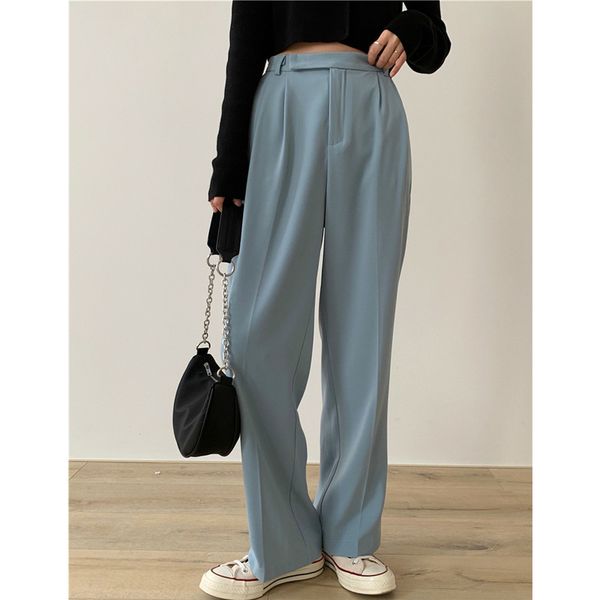 casual loose women suit pants pockets full-length straight female elegant trousers pantalon femme 210429, Blue
casual loose women suit pants pockets full-length straight female elegant trousers pantalon femme 210429, Blue