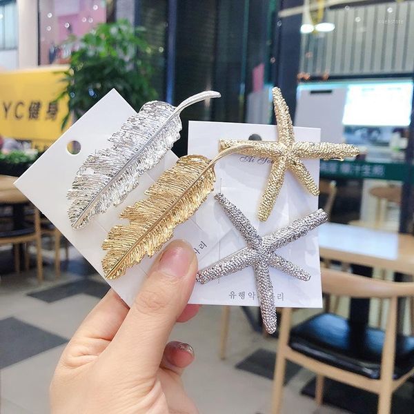 creative simple metal texture starfish feather duckbill clip europe and america female hairpins fashion women hair accessories1
creative simple metal texture starfish feather duckbill clip europe and america female hairpins fashion women hair accessories1