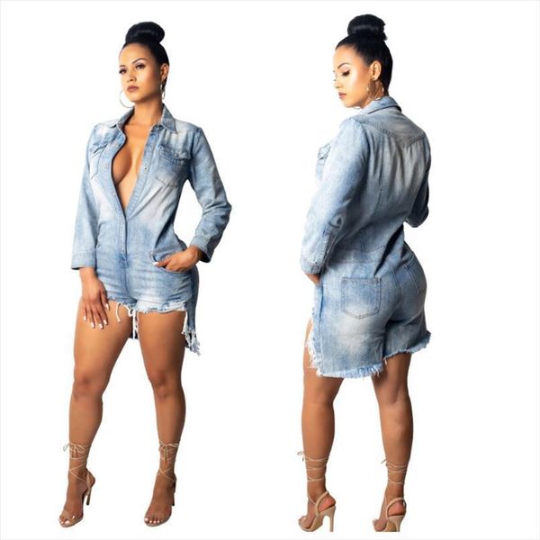 spring summer thin women jumpsuits long sleeve denim short ripped jeans playsuits for street irregular shirt, Black;white
spring summer thin women jumpsuits long sleeve denim short ripped jeans playsuits for street irregular shirt, Black;white