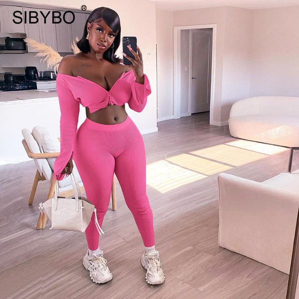 sibybo winter women rib knitted outfits two piece sets long sleeve and pants set black casual workout sportswear tracksuits, Black;white
sibybo winter women rib knitted outfits two piece sets long sleeve and pants set black casual workout sportswear tracksuits, Black;white