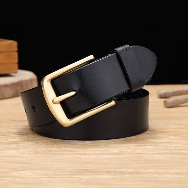 men's belt new pin buckle copper youth men's pure cow leather casual versatile, Black;brown
men's belt new pin buckle copper youth men's pure cow leather casual versatile, Black;brown