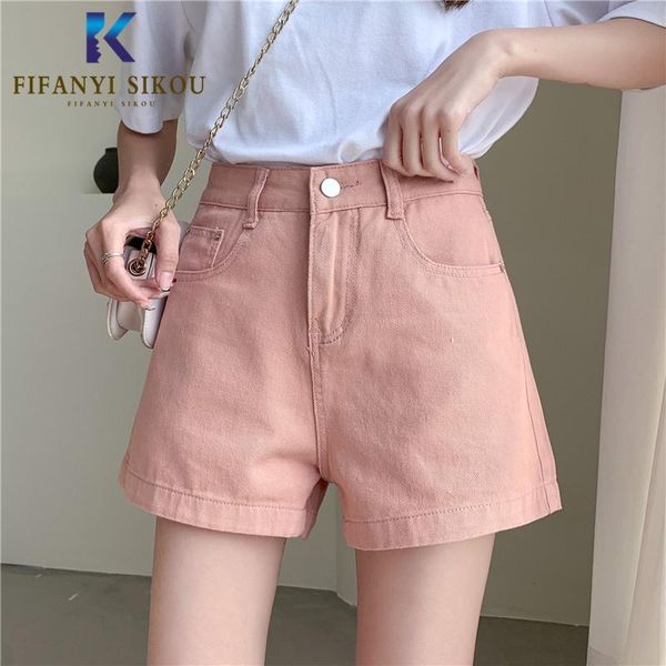 women's shorts summer women plus size denim button pocket fashion high waist jeans female loose casual wide leg short, White;black
women's shorts summer women plus size denim button pocket fashion high waist jeans female loose casual wide leg short, White;black