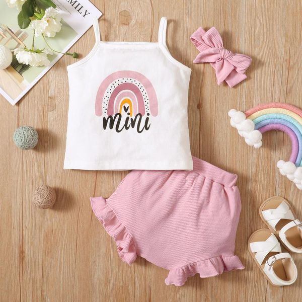 clothing sets born kids summer casual wear baby girls rainbow printed clothes tank ruffle shorts headband set toddler outfits, White
clothing sets born kids summer casual wear baby girls rainbow printed clothes tank ruffle shorts headband set toddler outfits, White
